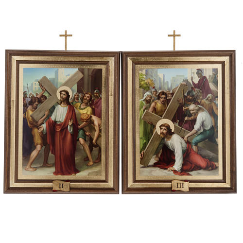 Stations of the Cross printed on wood, 15 stations 7