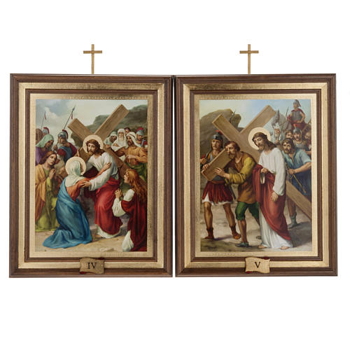 Stations of the Cross printed on wood, 15 stations 8
