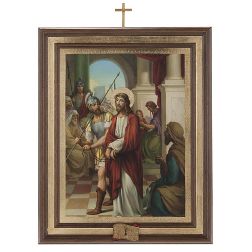 Stations of the Cross printed on wood, 15 stations 1
