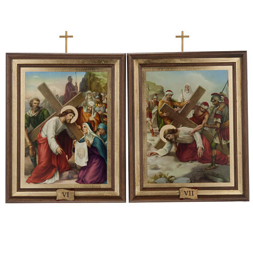 Stations of the Cross printed on wood, 15 stations 9