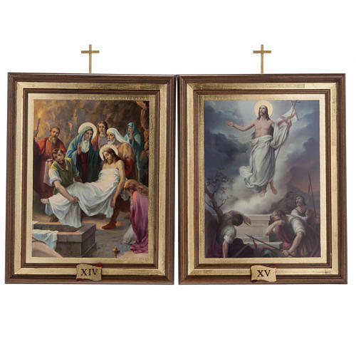 Stations of the Cross printed on wood, 15 stations 13