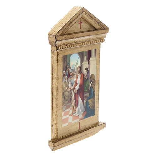 Stations of the Cross printed on wood framed, 15 station 4