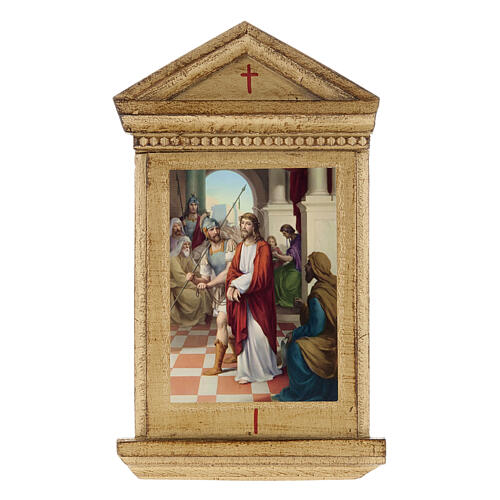 Via Crucis altar de madera XV estaciones 1