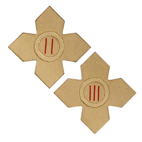 Via Crucis: 15 cruces doradas numeradas madera 3