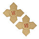 Via Crucis: 15 cruces doradas numeradas madera s5