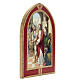 Way of the Cross printed on wood with a red frame, 15 stations s3
