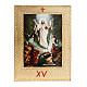 Way of the Cross printed on wood framed in gold, 15 stations s17