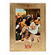 Way of the Cross printed on wood framed in gold, 15 stations s16