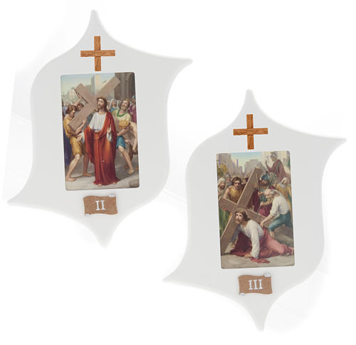 Via Crucis 15 estaciones: tablas estrella lacada madera 4