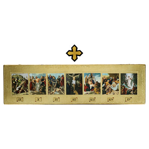 Vía Crucis 15 estaciones en bordes decorados 3