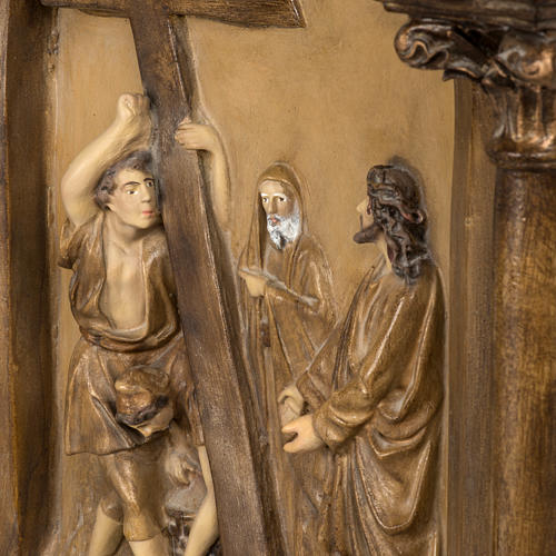 Vía Crucis 15 estaciones 63x39 cm pasta de madera 7