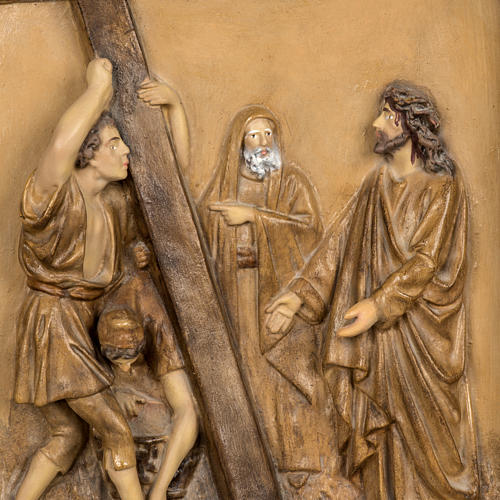 15 Stations of the Cross in wood paste, 63x39 cm. 2