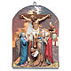 Vía Crucis 15 estaciones clásica en relieve pasta de madera s15