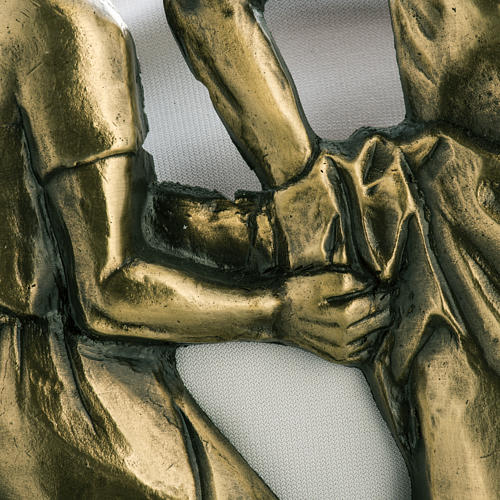 Way of the cross in brass with capital, 30x50cm 3