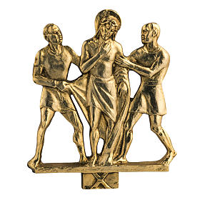 Way of the cross in brass, 17x20cm