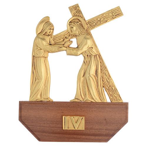 Way of the Cross in brass, 24x30 on capital - 15 stations 6
