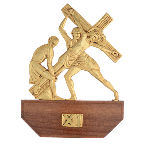 Way of the Cross in brass, 24x30 on capital - 15 stations 13