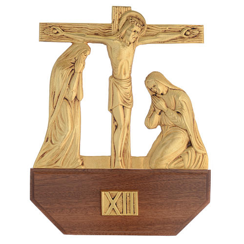 Vía Crucis latón fundido 24x30 cm sobre base 15 es 14