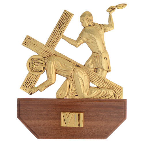 Way of the Cross in brass, 24x30 on capital - 15 stations 9