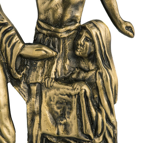 Way of the cross in brass with capital, 24x42cm 4