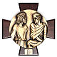 Vía Crucis 14 estaciones latón fundido sobre placa madera s1