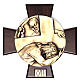 Vía Crucis 14 estaciones latón fundido sobre placa madera s7