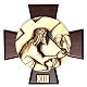 Vía Crucis 14 estaciones latón fundido sobre placa madera s8