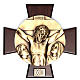 Vía Crucis 14 estaciones latón fundido sobre placa madera s12