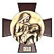 Vía Crucis 14 estaciones latón fundido sobre placa madera s13