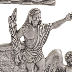 Via Crucis 15 stazioni in bronzo argentato crocetta legno