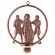 Vía Crucis 15 estaciones redonda en bronce cobrizo s10