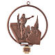 Way of the cross in copper plated bronze, 15 round stations s15