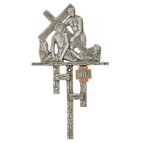 Way of the cross in silver-plated brass, 15 stations 4