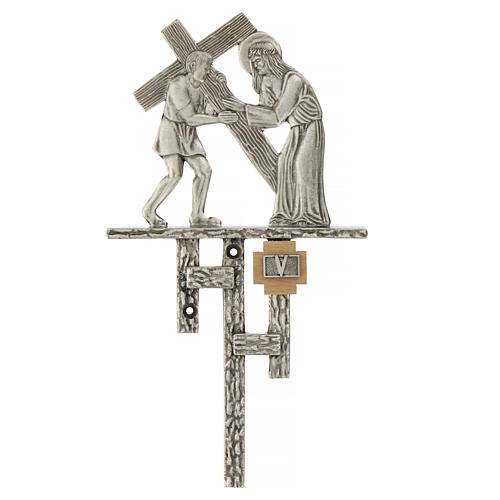 Way of the cross in silver-plated brass, 15 stations 6