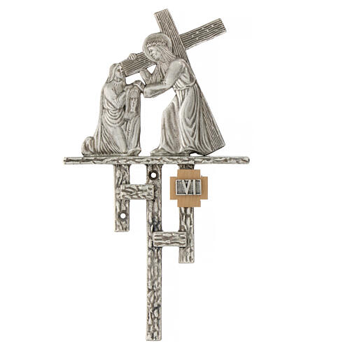 Way of the cross in silver-plated brass, 15 stations 7