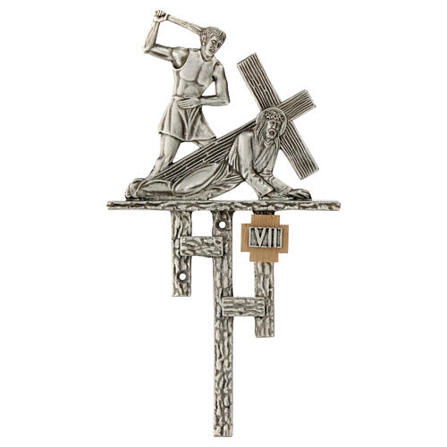 Way of the cross in silver-plated brass, 15 stations 8