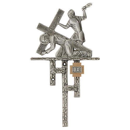 Way of the cross in silver-plated brass, 15 stations 10