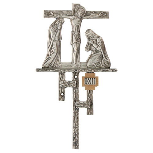 Way of the cross in silver-plated brass, 15 stations 13