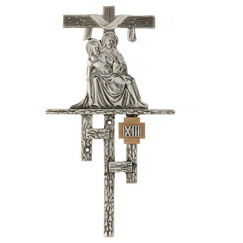 Way of the cross in silver-plated brass, 15 stations 14