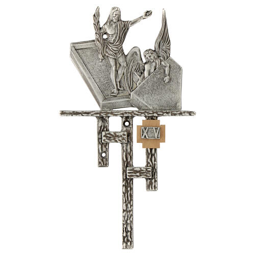 Way of the cross in silver-plated brass, 15 stations 16