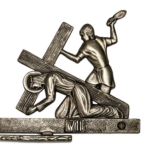 Way of the cross in brass 2 pieces, 14 stations. 4