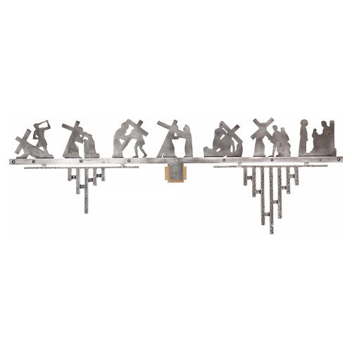 Way of the cross in brass 2 pieces, 14 stations. 9