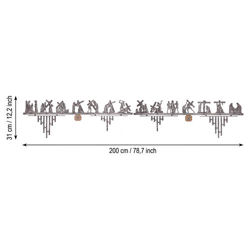 Way of the Cross in brass 2 pieces, 14 stations 3