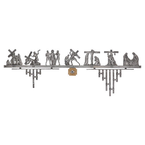 Way of the Cross in brass 2 pieces, 14 stations 6