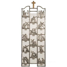 Way of the cross in brass, 14 stations.