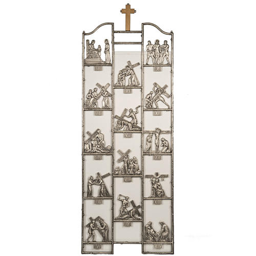 Way of the cross in brass, 14 stations. 1