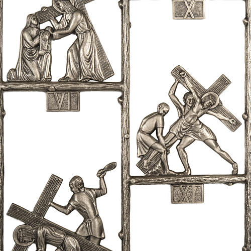 Way of the cross in brass, 14 stations. 3