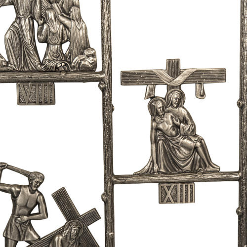 Way of the cross in brass, 14 stations. 5