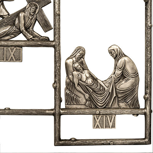 Way of the cross in brass, 14 stations. 6
