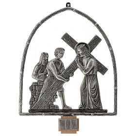 15 stations of the cross in silver plated bronze